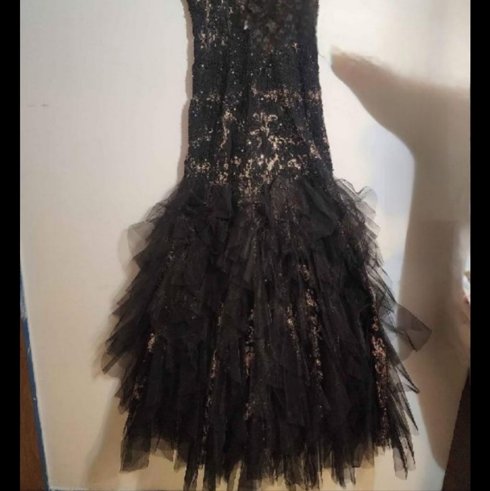 Jovani Black and Gold Embellished Gown - Picture 2 of 6
